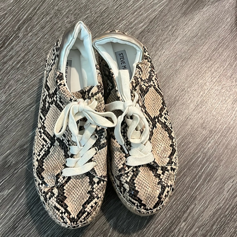 Steve Madden Snake Print Espadrille Sneakers